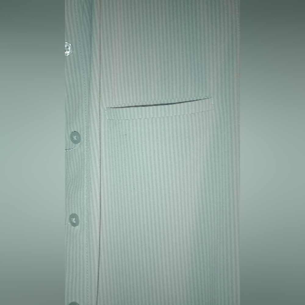 Athleta Women's Light Blue Striped Button Down Shirt - Picture 5 of 6